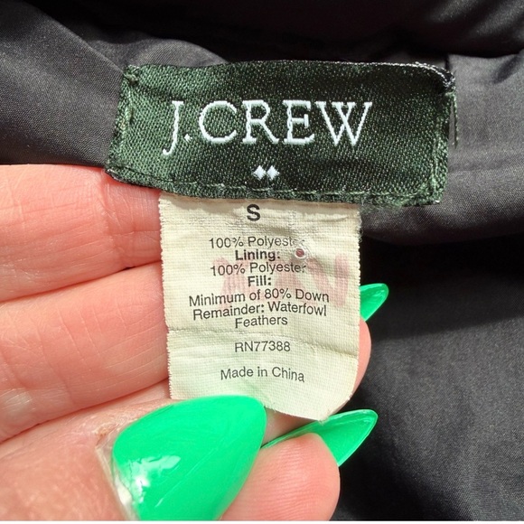 J. Crew Black Down Puffer Jacket Size S Cozy Winter Classic Casual Lightweight - Picture 4 of 16